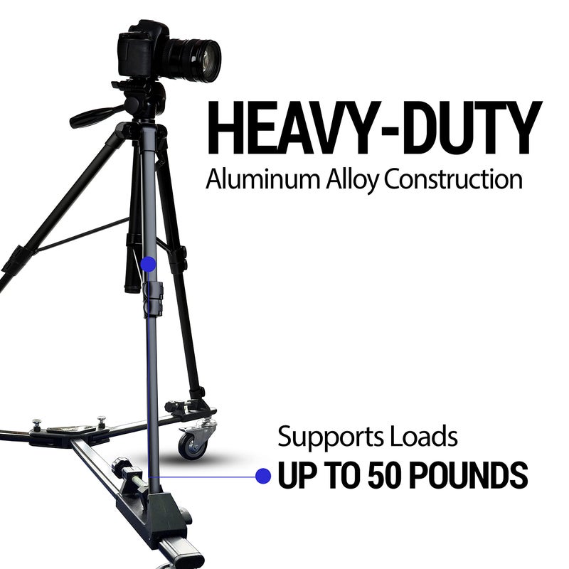 Vidpro PD-1 Professional Tripod Dolly - Heavy Duty with Adjustable Leg Mount with Locking Wheels and Carrying Case Compatible with Most Tripods Perfect for Cameras Camcorder and Lighting Equipment - Image 5